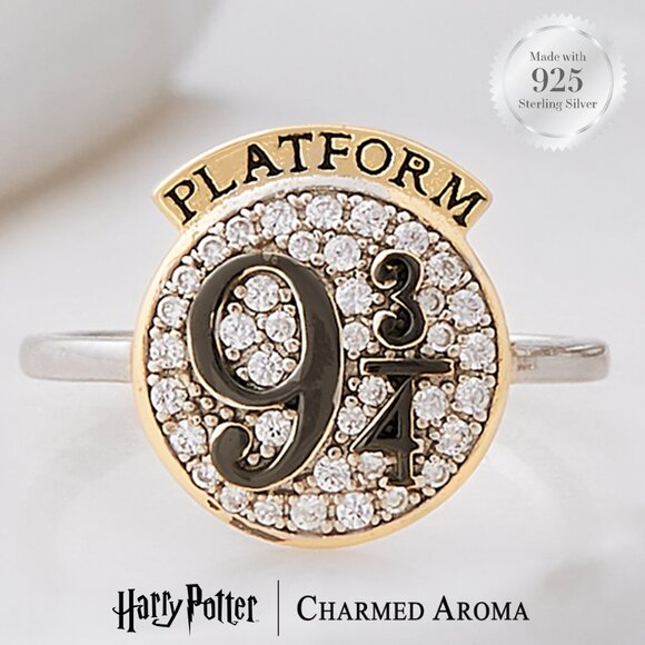 Official Harry Potter Platform 9 3/4 Ring, 925 Sterling Silver Charmed Aroma - Picture 1 of 5